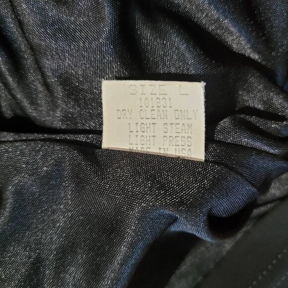 Vintage 90s large black off the shoulder midi dress slinky fabric goth minimalis - Picture 10 of 11